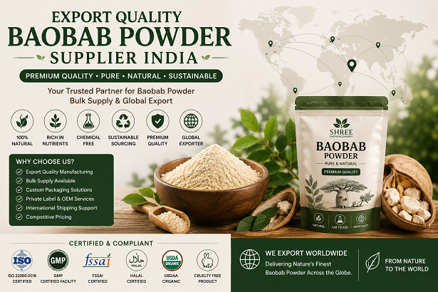 Export quality baobab powder supplier India