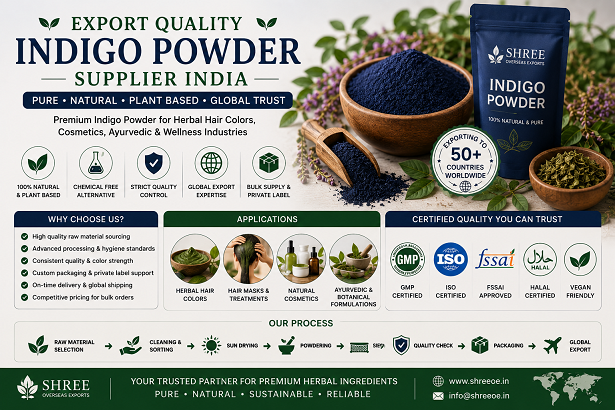 Export quality indigo powder supplier India