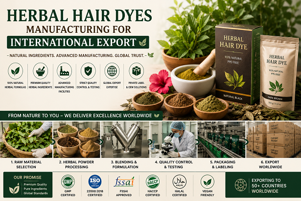 Herbal hair dyes manufacturing for international export