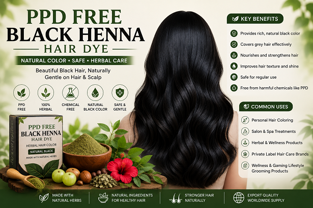 PPD free black henna hair dye benefits and uses